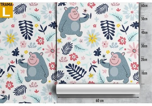 Monkey and leaves wallpaper children's decoration. 2