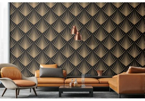 Art Deco geometric pattern wallpaper decoration.