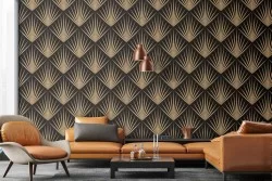 Art Deco geometric pattern wallpaper decoration.