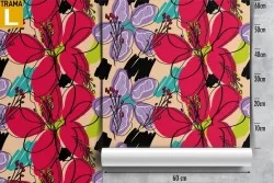 Carta da Parati fiori stilizzati decorazione moderna.