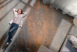 Wallpaper with worn metal rust surface