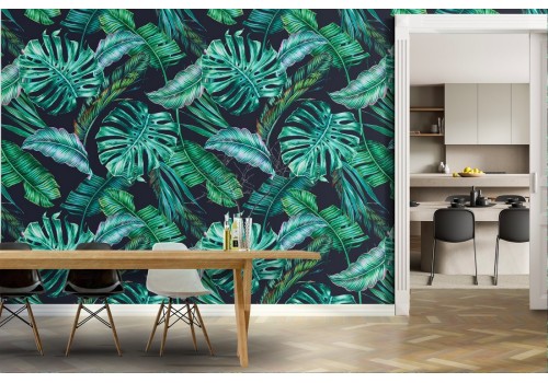 Tropical nature pattern wallpaper.