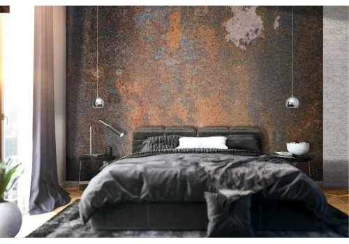 Wallpaper metal surface worn rust