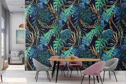 Tropical leaves luxury design wallpaper.