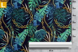 Carta da Parati foglie tropicali design luxury.