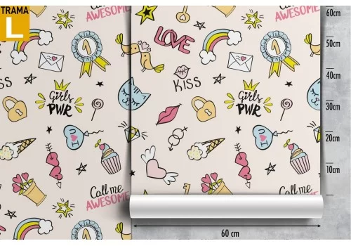 Carta da Parati scritte e decorazioni bambini pattern. 2