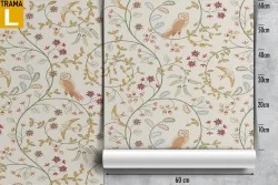 Carta da Parati flora e fauna natura decorazione vintage.