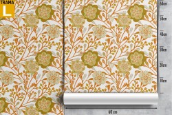 Carta da Parati fiori stilizzati natura anni '70.