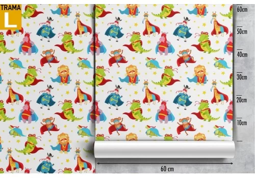 Carta da Parati animali supereroi personaggi bambini. 2