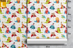 Superheroes animals characters kids wallpaper.