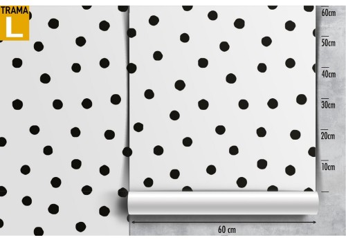 Wallpaper decoration with black polka dot pattern. 2