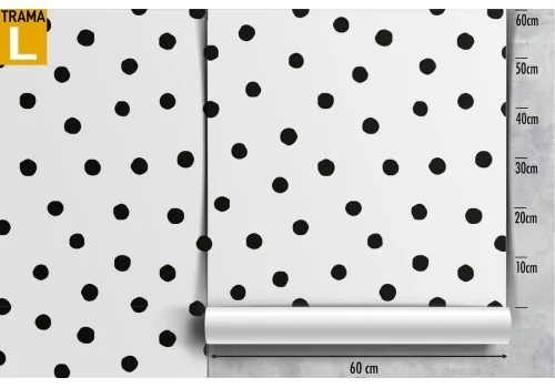 Wallpaper decoration with black polka dot pattern. 2
