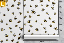 Bee wallpaper kids nature decoration.