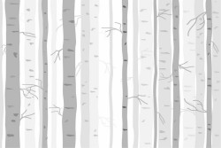 Carta da Parati alberi stilizzati decorazione natura.