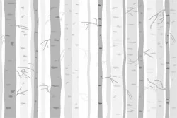 Carta da Parati alberi stilizzati decorazione natura.
