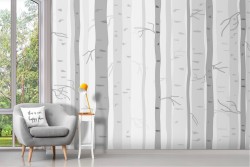 Carta da Parati Alberi Natura Stilizzata