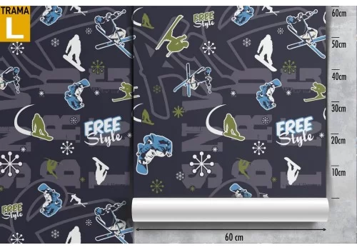 Carta da Parati Snowboard decorazione bambini. 2