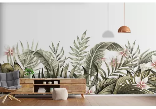 Carta da Parati decorazione dettaglio fiori e foglie