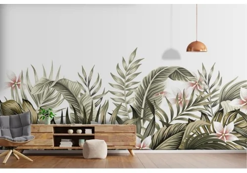 Wallpaper decoration detail flowers and leaves