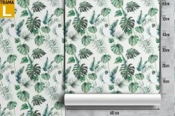 Carta da Parati foglie tropicali decorazione natura.