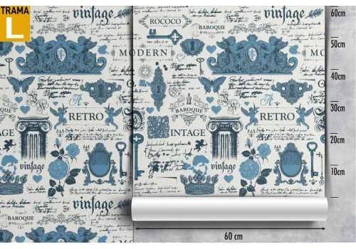 Carta da Parati scritte retrò vintage stili decorazione. 2
