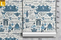 Retro vintage lettering wallpaper decoration styles.