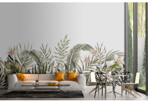 Wallpaper decoration detail flowers and leaves 2