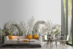 Wallpaper decoration detail flowers and leaves