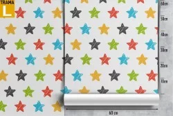 Stylized stars polka dot wallpaper for children.
