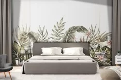 Vintage Nature Flowers Leaves Wallpaper