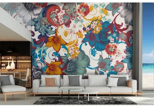 Floral wallpaper abstract decoration.