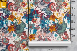 Carta da Parati fiori decorazione astratta.