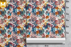 Abstract Modern Flowers Wallpaper