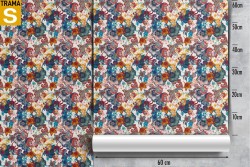 Carta da Parati Design e Stili Flora e Fauna Astratta Fiori Moderna