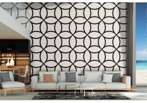 Vintage geometric circles wallpaper decoration.
