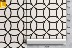 Geometric circles vintage wallpaper decoration.