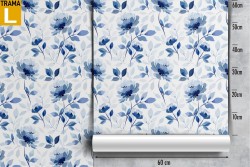 Blue flowers pattern wallpaper.