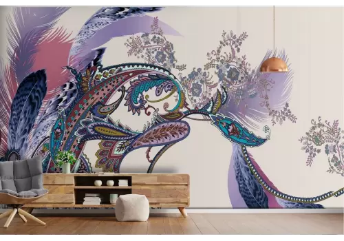 Carta da Parati decorazione fiori vintage astratta