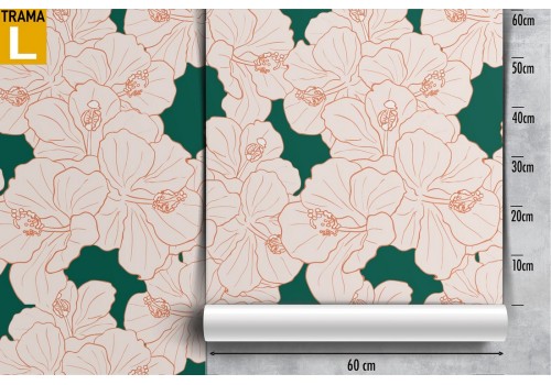 Stylized pink flowers wallpaper decoration. 2