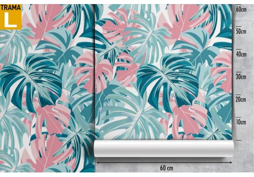 Carta da Parati pattern foglie tropicali moderno. 2