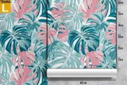 Modern tropical leaves wallpaper pattern.