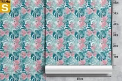 Carta da Parati Design e Stili Flora e Fauna Foglie Moderna Natura Tropicale