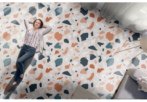 Wallpaper with faux marble texture surface.