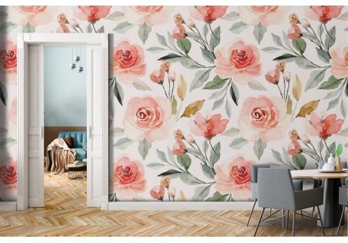 Pink flowers wallpaper pattern.