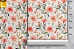 Carta da Parati fiori rosa pattern.