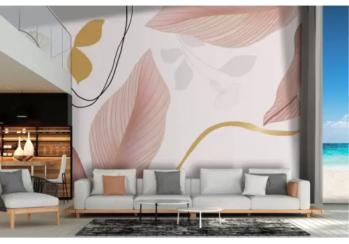 Carta da Parati decorazione astratta foglie natura