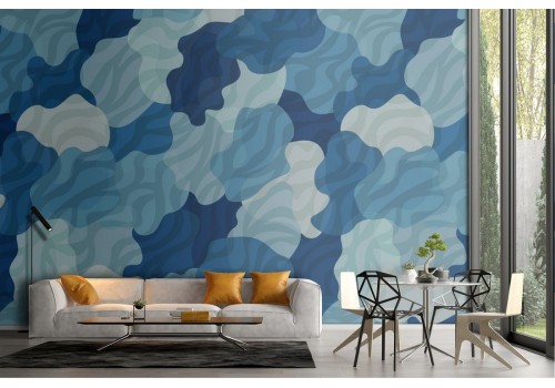 Abstract clouds wallpaper in blue color.