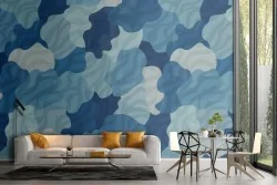 Abstract clouds wallpaper in blue color.