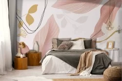 Carta da Parati Astratta Foglie Luxury Natura