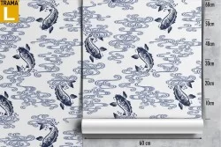 Oriental decoration wallpaper carp nature.